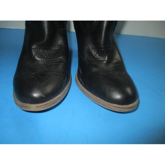 Mia Black Laurene Taupe  Cream Lizard Motif Pull On Cowboy Boots - Size 8.5 - Picture 5 of 11